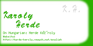 karoly herde business card